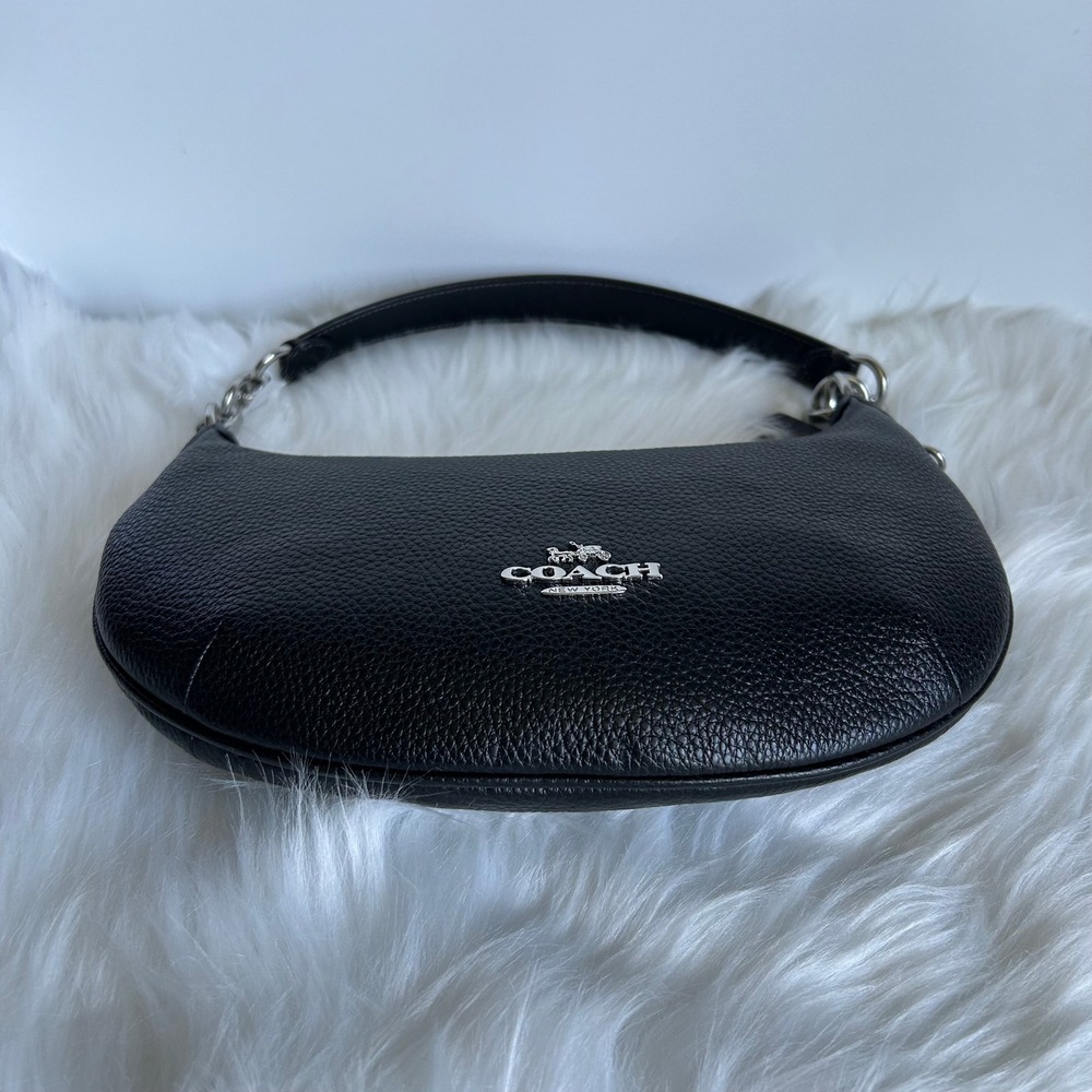 Coach Payton Black Pebble Leather Shoulder Bag Excellent - Picture 4 of 10